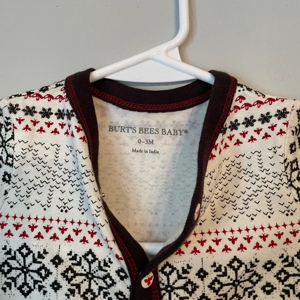 Burt's Bees Infant Onesie Snowflake Print 0-3M - Picture 3 of 3